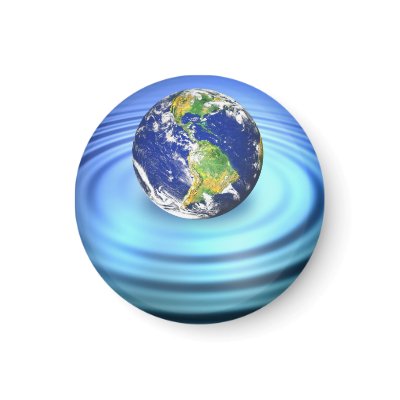 3D Earth Floating on Water Ripples by graficallyminded