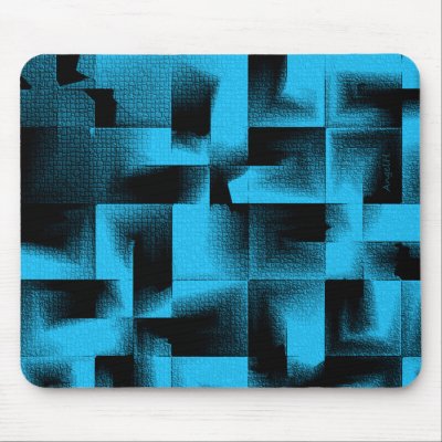 3D Geometrics - Cerulean Blue Deep Mousepad by angels_creative_wrks