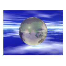 3D Globe 3 Post Cards
