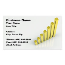 3D Gold Bar Graph Business Card Templates