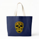 3D Gold Skull Canvas Bag