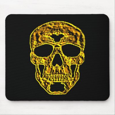 3D Gold Skull Mousemat by HalloweenSpirit