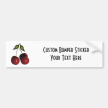 3D Halftone Cherries Bumper Stickers