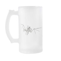 3D Halftone Flying Dragon Skeleton 2 Mugs