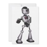 ♪♫♪ 3D Halftone Sci-Fi Robot Guy Dancing Custom Invitation