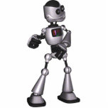 ♪♫♪ 3D Halftone Sci-Fi Robot Guy Dancing Acrylic Cut Outs