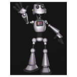 3D Halftone Sci-Fi Robot Guy Waving Flyer
