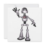 3D Halftone Sci-Fi Robot Guy Waving Invitation