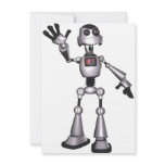 3D Halftone Sci-Fi Robot Guy Waving