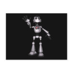 3D Halftone Sci-Fi Robot Guy Waving