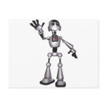 3D Halftone Sci-Fi Robot Guy Waving