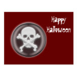 3D Halloween Skull and Cross-bones Post Cards