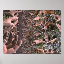 3D Hands Touch Poster