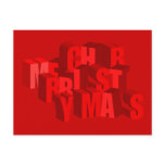 3D Merry Christmas Postcard