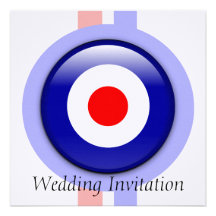 3d Mod target on Blue and red lines invitations