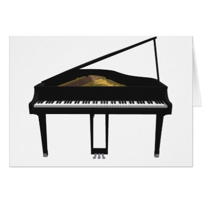 3D Model: Black Grand Piano: Greeting Cards by spiritswitchboard