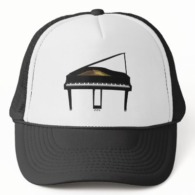 3D Model: Black Grand Piano: Trucker Hats by spiritswitchboard