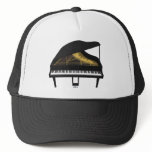 3D Model: Black Grand Piano: Mesh Hats