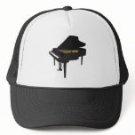 3D Model: Black Grand Piano: Mesh Hats