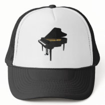3D Model: Black Grand Piano: Mesh Hats