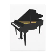 3D Model: Black Grand Piano: Post Card