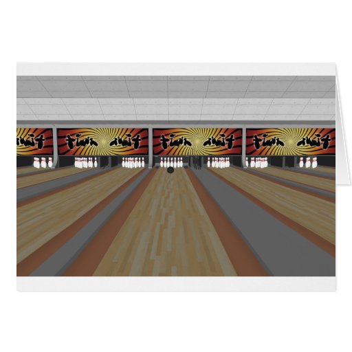 3D Model: Bowling Alley: Greeting Card