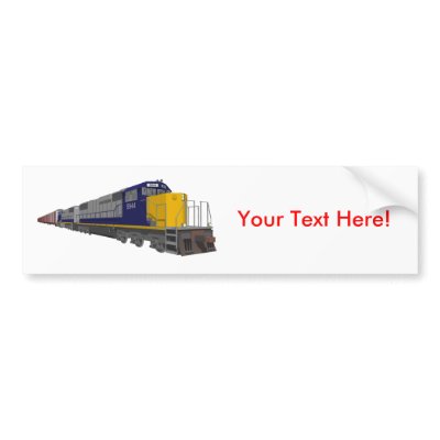 3D Model: Freight Train: Railroad: Bumper Sticker by spiritswitchboard