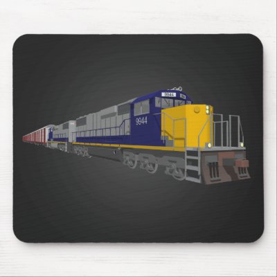 3D Model: Freight Train: Railroad: Mousepad by spiritswitchboard