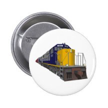 3D Model: Freight Train: Railroad: Pinback Button