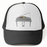 3D Model: White Grand Piano: Hat