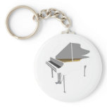 3D Model: White Grand Piano: Keychain