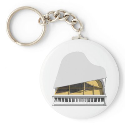 3D Model: White Grand Piano: Key Chains by spiritswitchboard