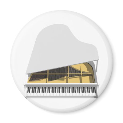 3D Model: White Grand Piano: Fridge Magnets by spiritswitchboard