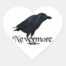 3D Nevermore Raven Heart Stickers