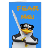 3d Penguin Swordfighter (editable) Card