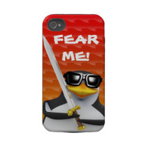 3d Penguin Swordfighter (editable) Iphone 4 Tough Case