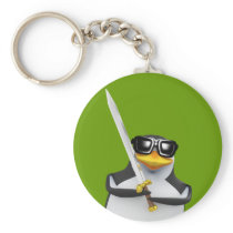 3d Penguin Swordfighter (editable) Keychain