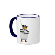 3d Penguin Swordfighter (editable) Mugs