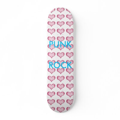 3d-pink-heart-pattern-large, PUNK    ROCK Skate Board by myhthompson