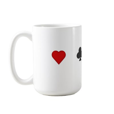 3D Playing Card Suits - Coffee Mug by spiritswitchboard