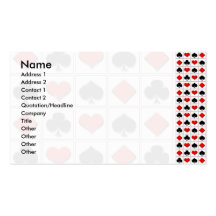 3D Playing card suits pattern Business Card Templates