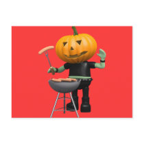 3d Pumkinhead Barbecue! Postcard