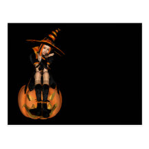 3D PUNK PUMPKIN GIRL - ORIGINAL POST CARDS