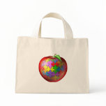 3D Puzzle Apple Tote Bags
