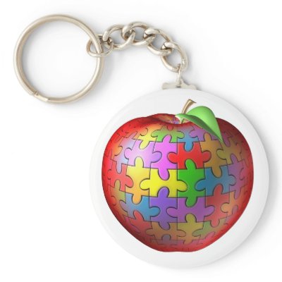 3D Puzzle Apple Key Chain by wolfmama