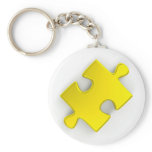 3D Puzzle Piece (Metallic Gold) keychains