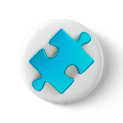 3D Puzzle Piece (Metallic Light Blue) by GeoPappas
