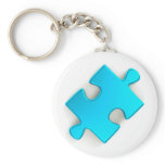 3D Puzzle Piece (Metallic Light Blue) keychains