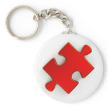 3D Puzzle Piece (Metallic Red) keychains