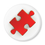 3D Puzzle Piece (Metallic Red) magnets